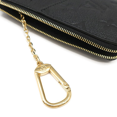 ルイヴィトン LOUIS VUITTON カードケース ポルト カルト レクト ヴェルソ M69421 ノワール モノグラムアンプラント コインケース ゴールド金具 黒 小銭入れ キーチェーン付き