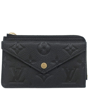 ルイヴィトン LOUIS VUITTON カードケース ポルト カルト レクト ヴェルソ M69421 ノワール モノグラムアンプラント コインケース ゴールド金具 黒 小銭入れ キーチェーン付き