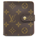 ルイヴィトン LOUIS VUITTON コンパクトジップ M61667 モノグラム モノグラムキャンバス 二つ折り財布 ゴールド金具 茶