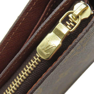 ルイヴィトン LOUIS VUITTON コンパクトジップ M61667 モノグラム モノグラムキャンバス 二つ折り財布 ゴールド金具 茶