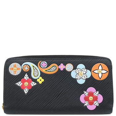 ルイヴィトン LOUIS VUITTON フラワー ジッピーウォレット M62296 ノワール エピレザー 長財布 ゴールド金具 黒 ラウンドファスナー