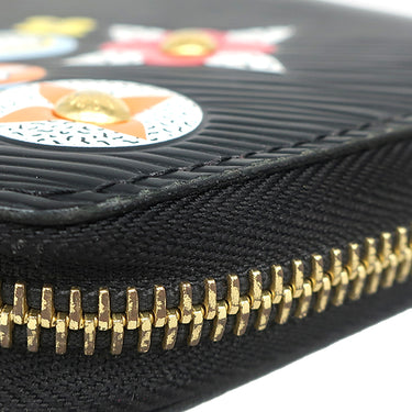 ルイヴィトン LOUIS VUITTON フラワー ジッピーウォレット M62296 ノワール エピレザー 長財布 ゴールド金具 黒 ラウンドファスナー