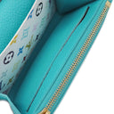 ルイヴィトン LOUIS VUITTON ポルトモネロザリ M14085 カビラブルー モノグラムアンプラント コインケース ゴールド金具 水色 LV × TM 村上隆コラボ
