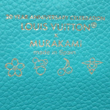 ルイヴィトン LOUIS VUITTON ポルトモネロザリ M14085 カビラブルー モノグラムアンプラント コインケース ゴールド金具 水色 LV × TM 村上隆コラボ