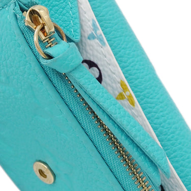 ルイヴィトン LOUIS VUITTON ポルトモネロザリ M14085 カビラブルー モノグラムアンプラント コインケース ゴールド金具 水色 LV × TM 村上隆コラボ