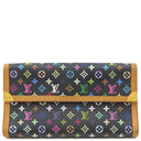 ルイヴィトン LOUIS VUITTON ポルトトレゾール インターナショナル M92658 ブラック×マルチカラー モノグラムマルチカラー 三つ折り財布 ゴールド金具 黒
