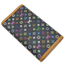 ルイヴィトン LOUIS VUITTON ポルトトレゾール インターナショナル M92658 ブラック×マルチカラー モノグラムマルチカラー 三つ折り財布 ゴールド金具 黒