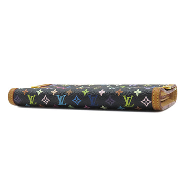 ルイヴィトン LOUIS VUITTON ポルトトレゾール インターナショナル M92658 ブラック×マルチカラー モノグラムマルチカラー 三つ折り財布 ゴールド金具 黒