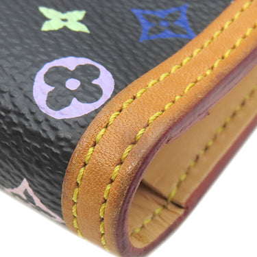 ルイヴィトン LOUIS VUITTON ポルトトレゾール インターナショナル M92658 ブラック×マルチカラー モノグラムマルチカラー 三つ折り財布 ゴールド金具 黒