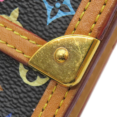 ルイヴィトン LOUIS VUITTON ポルトトレゾール インターナショナル M92658 ブラック×マルチカラー モノグラムマルチカラー 三つ折り財布 ゴールド金具 黒