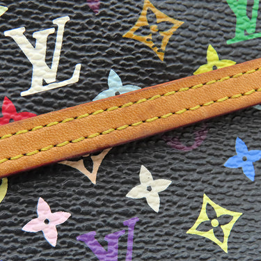 ルイヴィトン LOUIS VUITTON ポルトトレゾール インターナショナル M92658 ブラック×マルチカラー モノグラムマルチカラー 三つ折り財布 ゴールド金具 黒