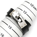 エルメス HERMES ケリードゥブルトゥール ブラック レザー メタル 14036 ブレスレット シルバー金具 黒