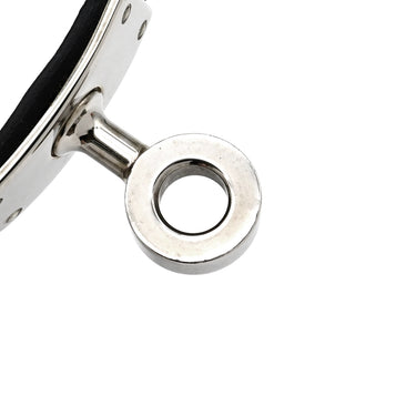 エルメス HERMES ケリードゥブルトゥール ブラック レザー メタル 14036 ブレスレット シルバー金具 黒