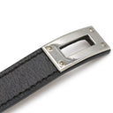 エルメス HERMES ケリードゥブルトゥール ブラック レザー メタル 14036 ブレスレット シルバー金具 黒