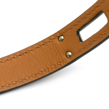 エルメス HERMES ケリードゥブルトゥール ブラック レザー メタル 14036 ブレスレット シルバー金具 黒