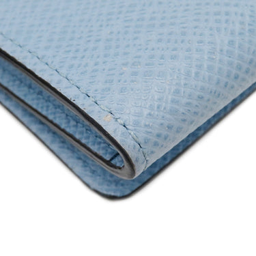 ルイヴィトン LOUIS VUITTON アンヴェロップ カルト ドゥ ヴィジット M14118 スカイブルー レザー タイガラマ カードケース シルバー金具 水色 名刺入れ 定期入れ