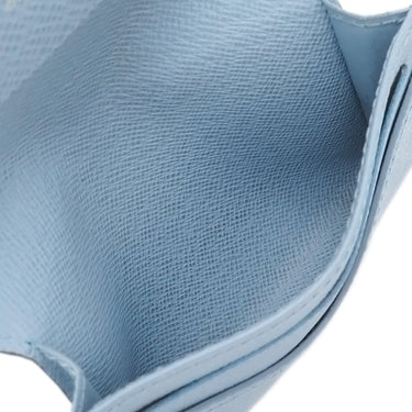 ルイヴィトン LOUIS VUITTON アンヴェロップ カルト ドゥ ヴィジット M14118 スカイブルー レザー タイガラマ カードケース シルバー金具 水色 名刺入れ 定期入れ