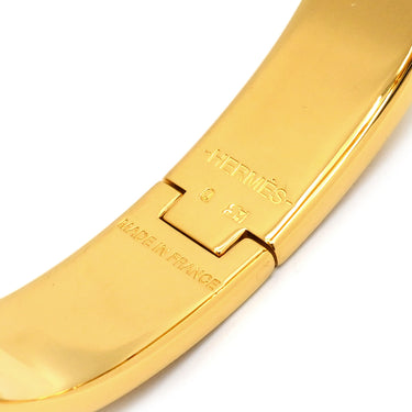 エルメス HERMES クリックH PM ホワイト×ゴールド GP エナメル ブレスレット Hブレス