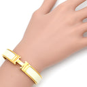 エルメス HERMES クリックH PM ホワイト×ゴールド GP エナメル ブレスレット Hブレス