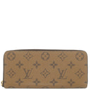 ルイヴィトン LOUIS VUITTON ポルトフォイユ クレマンス M82336 モノグラムリバース モノグラムリバースキャンバス 長財布 ゴールド金具 茶 ベージュ ラウンドジップ