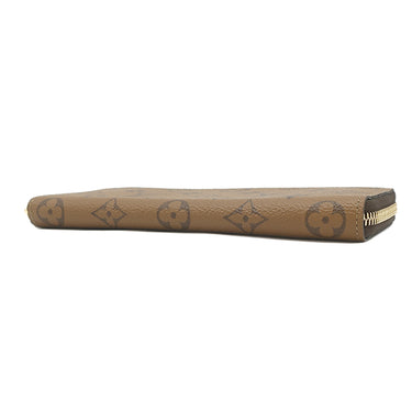 ルイヴィトン LOUIS VUITTON ポルトフォイユ クレマンス M82336 モノグラムリバース モノグラムリバースキャンバス 長財布 ゴールド金具 茶 ベージュ ラウンドジップ