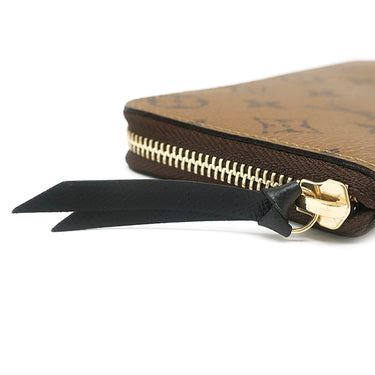 ルイヴィトン LOUIS VUITTON ポルトフォイユ クレマンス M82336 モノグラムリバース モノグラムリバースキャンバス 長財布 ゴールド金具 茶 ベージュ ラウンドジップ