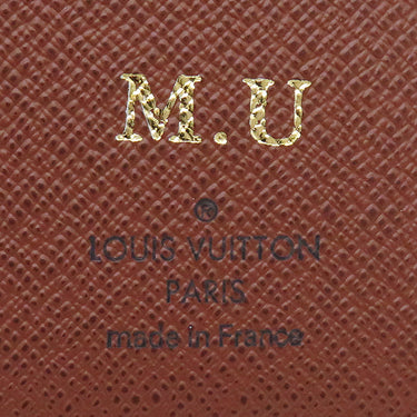 ルイヴィトン LOUIS VUITTON ポルトフォイユ ブラザ M66540 モノグラム モノグラムキャンバス 長財布 ゴールド金具 茶 二つ折り イニシャル刻印あり