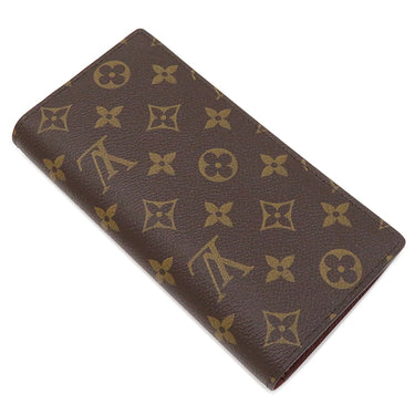 ルイヴィトン LOUIS VUITTON ポルトフォイユ ブラザ M66540 モノグラム モノグラムキャンバス 長財布 ゴールド金具 茶 二つ折り イニシャル刻印あり