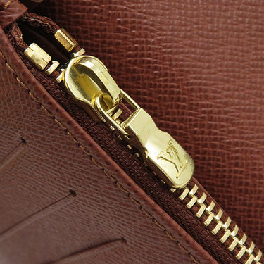 ルイヴィトン LOUIS VUITTON ポルトフォイユ ブラザ M66540 モノグラム モノグラムキャンバス 長財布 ゴールド金具 茶 二つ折り イニシャル刻印あり