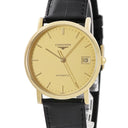 腕時計 ロンジン LONGINES エレガント L4.778.6.32.0 自動巻き メンズ レディース 新品同様 K18YG無垢 デイト バー シースルーバック