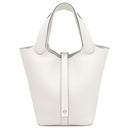 エルメス HERMES ピコタンロックPM ニューホワイト トリヨンクレマンス ハンドバッグ シルバー金具 新品 未使用 白