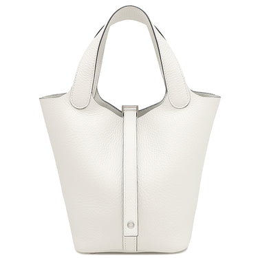 エルメス HERMES ピコタンロックPM ニューホワイト トリヨンクレマンス ハンドバッグ シルバー金具 新品 未使用 白