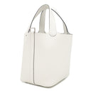 エルメス HERMES ピコタンロックPM ニューホワイト トリヨンクレマンス ハンドバッグ シルバー金具 新品 未使用 白