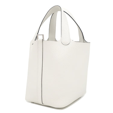 エルメス HERMES ピコタンロックPM ニューホワイト トリヨンクレマンス ハンドバッグ シルバー金具 新品 未使用 白