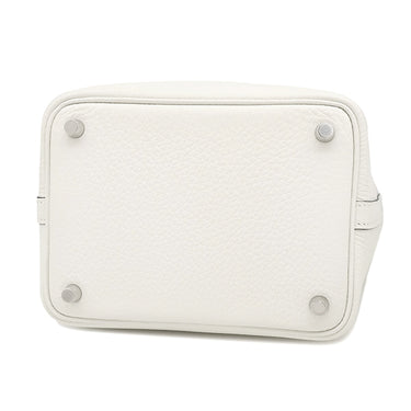 エルメス HERMES ピコタンロックPM ニューホワイト トリヨンクレマンス ハンドバッグ シルバー金具 新品 未使用 白