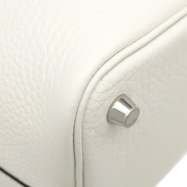 エルメス HERMES ピコタンロックPM ニューホワイト トリヨンクレマンス ハンドバッグ シルバー金具 新品 未使用 白