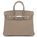 エルメス HERMES バーキン25 エトゥープ トゴ ハンドバッグ シルバー金具 新品 未使用 グレージュ