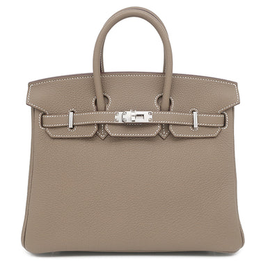 エルメス HERMES バーキン25 エトゥープ トゴ ハンドバッグ シルバー金具 新品 未使用 グレージュ