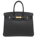 エルメス HERMES バーキン35 ブラック トゴ ハンドバッグ マットゴールド金具 黒
