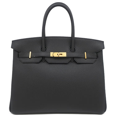 エルメス HERMES バーキン35 ブラック トゴ ハンドバッグ マットゴールド金具 黒