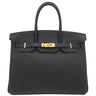 エルメス HERMES バーキン35 ブラック トゴ ハンドバッグ マットゴールド金具 黒