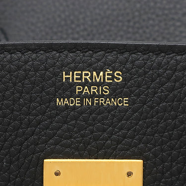 エルメス HERMES バーキン35 ブラック トゴ ハンドバッグ マットゴールド金具 黒