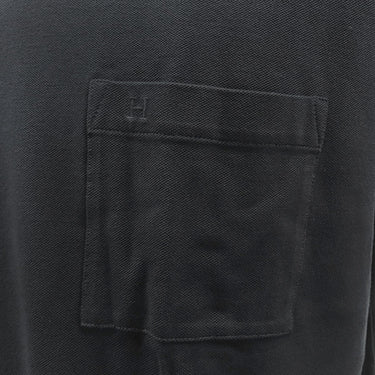 エルメス HERMES H刺繍 Tシャツ ブラック コットン 14039 半袖Ｔシャツ 黒