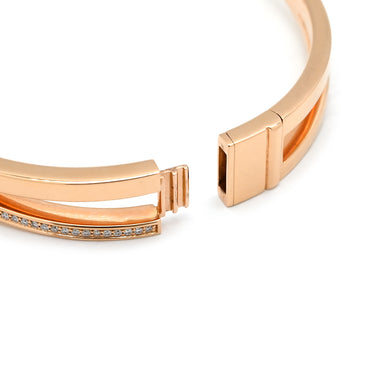 ティファニー Tiffany & Co アトラス Ｘ ナローブレス ローズゴールド K18PG ダイヤモンド ブレスレット ピンクゴールド 750AU 18K PG