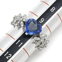 ポンテヴェキオ Ponte Vecchio ホワイトゴールド K18WG ダイヤモンド サファイア リング 指輪 Au750 18K 18金 パヴェ ダイヤ サファイア ハート フラワーモチーフ 10号