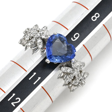 ポンテヴェキオ Ponte Vecchio ホワイトゴールド K18WG ダイヤモンド サファイア リング 指輪 Au750 18K 18金 パヴェ ダイヤ サファイア ハート フラワーモチーフ 10号