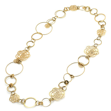 シャネル CHANEL カメリア コレクション イエローゴールド K18YG ネックレス CHANEL Au750 18K 18金