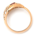 ブルガリ BVLGARI セルペンティ ピンクゴールド K18PG ダイヤモンド ルベライト リング 指輪 750Au 18K スネーク ダイヤ 14号