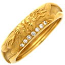 カレライカレラ Carrera y Carrera 彫刻モチーフリング イエローゴールド K18YG ダイヤモンド ＃61 リング 指輪 750YG 18金 ダイヤ 20号