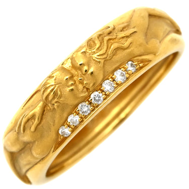 カレライカレラ Carrera y Carrera 彫刻モチーフリング イエローゴールド K18YG ダイヤモンド ＃61 リング 指輪 750YG 18金 ダイヤ 20号